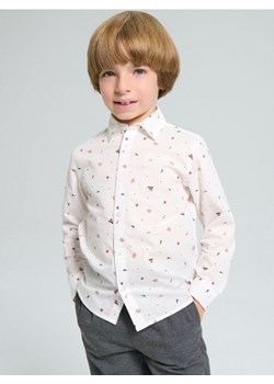 Sinsay - Bawełniana koszula z motywem świątecznym - biały ze sklepu Sinsay w kategorii Koszule chłopięce - zdjęcie 187775240