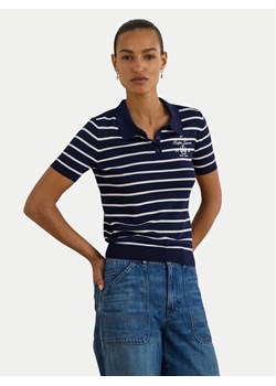 LAUREN RALPH LAUREN Polo 200P03506002 Granatowy Slim Fit ze sklepu MODIVO w kategorii Bluzki damskie - zdjęcie 187775952