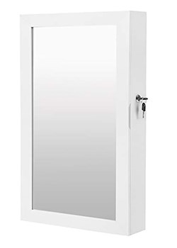 Songmics Lustro ścienne w kolorze białym - 37 x 67 x 10,5 cm ze sklepu Limango Polska w kategorii Lustra - zdjęcie 187776771