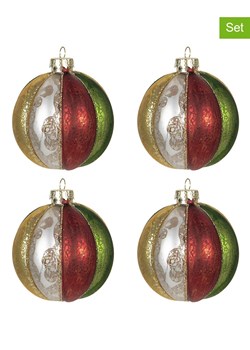 Clayre &amp; Eef Bombki (4 szt.) ze wzorem - Ø 8 cm ze sklepu Limango Polska w kategorii Dekoracje bożonarodzeniowe - zdjęcie 187777074