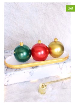 Lucky Bees Świece (3 szt.) w kolorze złotym, zielonym i czerwonym - 3x 70 g ze sklepu Limango Polska w kategorii Świece i dyfuzory - zdjęcie 187777080