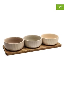 Tognana 4-częściowy zestaw w kolorze brązowo-beżowym - dł. 32 cm ze sklepu Limango Polska w kategorii Misy i tace dekoracyjne - zdjęcie 187777121