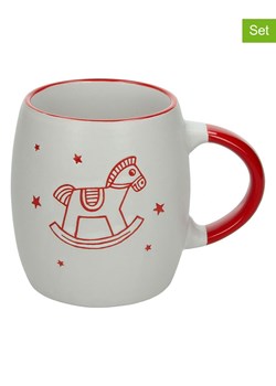 Tognana Kubki jumbo (2 szt.) &quot;Joy&quot; w kolorze biało-czerwonym - 550 ml ze sklepu Limango Polska w kategorii Dzbanki i zaparzacze - zdjęcie 187777122