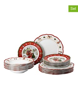 Hutschenreuther 18-częściowy zestaw &quot;Happy Wintertime&quot; w kolorze biało-czerwonym ze sklepu Limango Polska w kategorii Naczynia - zdjęcie 187777151