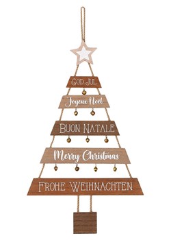 GILDE Zawieszka dekoracyjna "Merry Christmas" w kolorze brązowym - 28 x 53 x 0,60 cm ze sklepu Limango Polska w kategorii Dekoracje - zdjęcie 187777264