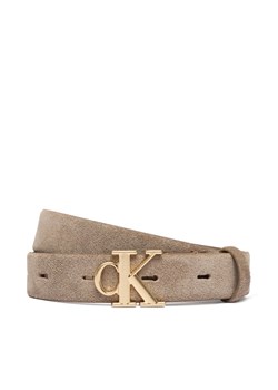 Calvin Klein Pasek Damski Ck Buckle 25 Mm Fixed Belt Suede LV04F7079G Beżowy ze sklepu MODIVO w kategorii Paski damskie - zdjęcie 187778294