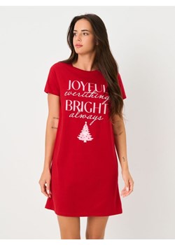 Sinsay - Bawełniana koszula nocna z motywem świątecznym - czerwony ze sklepu Sinsay w kategorii Koszule nocne - zdjęcie 187778864