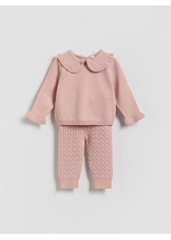 Reserved - Dzianinowy komplet - brudny róż ze sklepu Reserved w kategorii Komplety niemowlęce - zdjęcie 187780331