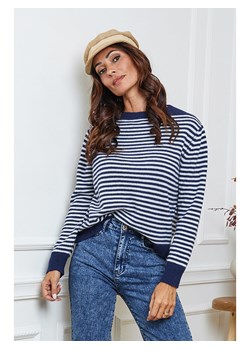 So Cachemire Sweter &quot;Dweg&quot; w kolorze granatowo-białym ze sklepu Limango Polska w kategorii Swetry damskie - zdjęcie 187781581