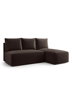 Brązowa sofa narożna z funkcją spania T3-L50 ze sklepu Edinos.pl w kategorii Narożniki - zdjęcie 187782082