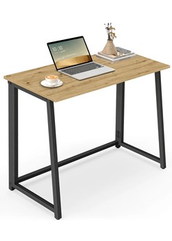Składane biurko pod laptopa dąb artisan + czarny D7-K37 ze sklepu Edinos.pl w kategorii Biurka i sekretarzyki - zdjęcie 187782094