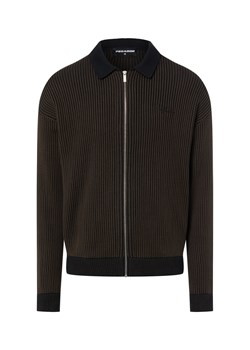 PEGADOR Męski kardigan - Haflong Mężczyźni Bawełna czarny marmurkowy ze sklepu vangraaf w kategorii Swetry męskie - zdjęcie 187783880