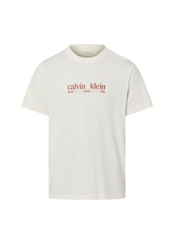 Calvin Klein Jeans Koszulka męska Mężczyźni Bawełna biały jednolity ze sklepu vangraaf w kategorii T-shirty męskie - zdjęcie 187783882