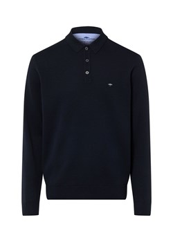 Fynch-Hatton Męski sweter Mężczyźni Bawełna granatowy jednolity ze sklepu vangraaf w kategorii Swetry męskie - zdjęcie 187783883