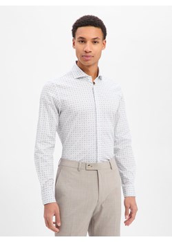 JOOP! Koszula męska - Pares Mężczyźni Slim Fit Bawełna biały wzorzysty ze sklepu vangraaf w kategorii Koszule męskie - zdjęcie 187783900