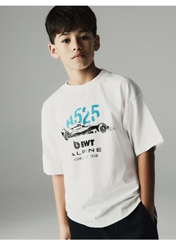 Reserved - T-shirt Team Alpine F1 - złamana biel ze sklepu Reserved w kategorii T-shirty chłopięce - zdjęcie 187784183