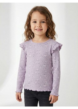 Sinsay - Prążkowana koszulka ze wzorkiem - wielobarwny ze sklepu Sinsay w kategorii Bluzki dziewczęce - zdjęcie 187784493