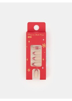 Sinsay - Sztuczne paznokcie z motywem świątecznym - czerwony ze sklepu Sinsay w kategorii Sztuczne paznokcie - zdjęcie 187784494