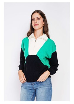 C&amp; Jo Sweter w kolorze czarno-biało-turkusowym ze sklepu Limango Polska w kategorii Swetry damskie - zdjęcie 187785183