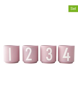 Design Letters Filiżanki (4 szt.) zestaw w kolorze biało-jasnoróżowym do espresso - 50 ml ze sklepu Limango Polska w kategorii Dzbanki i zaparzacze - zdjęcie 187791390