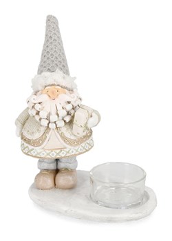 Bizzotto Świecznik &quot;Santa&quot; w kolorze szaro-kremowym - wys. 15 cm ze sklepu Limango Polska w kategorii Świeczniki - zdjęcie 187791493