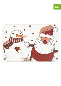 Trendy Kitchen by EXCÉLSA Podkładki stołowe (6 szt.) &quot;Snowman&quot; w kolorze biało-czerwonym - 43 x 28,5 cm ze sklepu Limango Polska w kategorii Podkładki na stół - zdjęcie 187792012