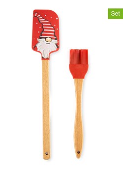 Trendy Kitchen by EXCÉLSA 2-częściowy zestaw &quot;Gnomo&quot; w kolorze czerwono-jasnobrązowym do pieczenia ze sklepu Limango Polska w kategorii Akcesoria do pieczenia - zdjęcie 187792043