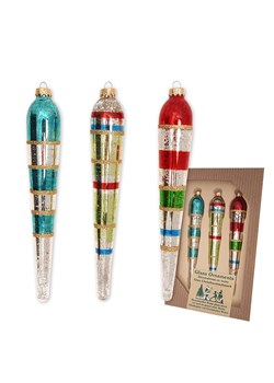 Krebs Glas Lauscha Ozdoby choinkowe (3 szt.) ze wzorem - wys. 17 cm ze sklepu Limango Polska w kategorii Dekoracje bożonarodzeniowe - zdjęcie 187792752