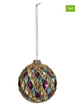 Kersten Bombki (2 szt.) w kolorze złoto-fioletowo-cyjanowym - Ø 8 cm ze sklepu Limango Polska w kategorii Dekoracje bożonarodzeniowe - zdjęcie 187792773