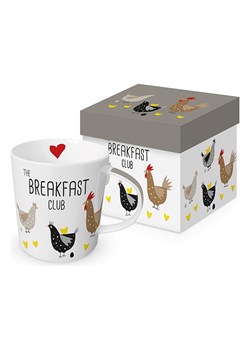 ppd Kubek jumbo &quot;Breakfast Club&quot; w kolorze białym ze wzorem - 350 ml ze sklepu Limango Polska w kategorii Naczynia - zdjęcie 187793894