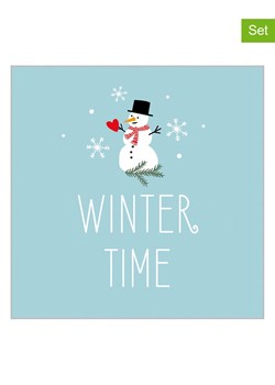 ppd Serwetki (40 szt.) &quot;Winter Time&quot; w kolorze błękitnym ze sklepu Limango Polska w kategorii Akcesoria kuchenne - zdjęcie 187794013