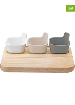 RIG-TIG 4-częściowy zestaw w kolorze beżowo-szaro-białym - 26 x 8 x 19 cm ze sklepu Limango Polska w kategorii Misy i tace dekoracyjne - zdjęcie 187794092