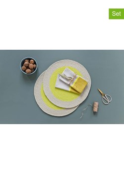 Remember Podkładki stołowe (2 szt.) w kolorze limonkowo-beżowym - Ø 38 cm ze sklepu Limango Polska w kategorii Podkładki na stół - zdjęcie 187794283