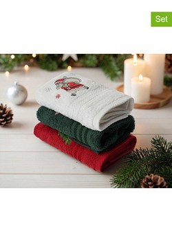 Colourful Cotton Ręczniki (3 szt.) w kolorze biało-zielono-czerwonym do rąk ze sklepu Limango Polska w kategorii Ręczniki - zdjęcie 187794490