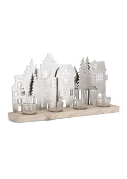 Bizzotto Świecznik &quot;House&quot; w kolorze srebrno-jasnobrązowym - 38 x 20 cm ze sklepu Limango Polska w kategorii Świeczniki - zdjęcie 187794863