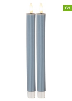 STAR Trading Świece LED (2 szt.) w kolorze niebieskim - wys. 25 cm ze sklepu Limango Polska w kategorii Świeczniki - zdjęcie 187795001