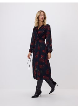 Reserved - Sukienka z nadrukiem w róże - czarny ze sklepu Reserved w kategorii Sukienki - zdjęcie 187797611