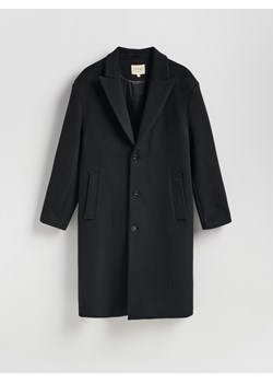 Reserved - Wełniany płaszcz - czarny ze sklepu Reserved w kategorii Płaszcze męskie - zdjęcie 187797661