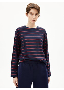 ARMEDANGELS Damska koszulka z długim rękawem - Marynaa Kobiety Bawełna granatowy w paski ze sklepu vangraaf w kategorii Bluzki damskie - zdjęcie 187798722