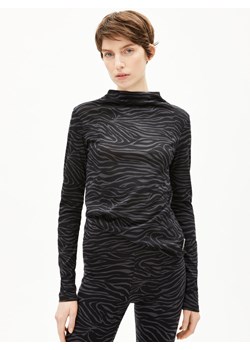 ARMEDANGELS Damska koszulka z długim rękawem - Calunaa Zebraraa Kobiety Bawełna czarny wzorzysty ze sklepu vangraaf w kategorii Bluzki damskie - zdjęcie 187798731