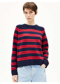 ARMEDANGELS Damski wełniany sweter z dzianiny - Liliriaa Kobiety Wełna granatowy w paski ze sklepu vangraaf w kategorii Swetry damskie - zdjęcie 187798732