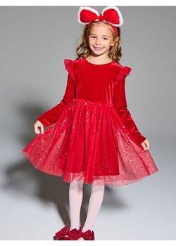 Sinsay - Sukienka mini z błyszczącym nadrukiem - czerwony ze sklepu Sinsay w kategorii Sukienki dziewczęce - zdjęcie 187799663