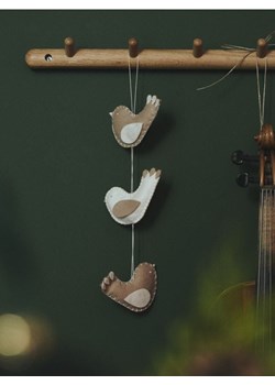 Sinsay - Filcowe ozdoby świąteczne w kształcie ptaszków 4 pack - beżowy ze sklepu Sinsay w kategorii Kolczyki - zdjęcie 187799683