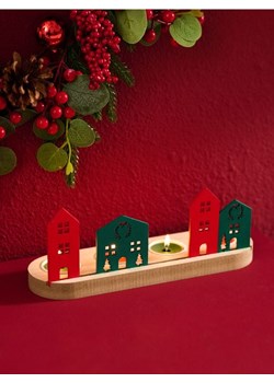 Sinsay - Świecznik ze świątecznym motywem domków - wielobarwny ze sklepu Sinsay w kategorii Świeczniki - zdjęcie 187799713