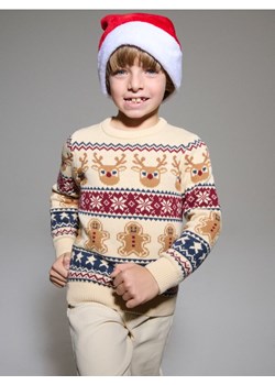 Sinsay - Świąteczny sweter z motywem reniferów i pierniczków - kremowy ze sklepu Sinsay w kategorii Swetry dziewczęce - zdjęcie 187799780