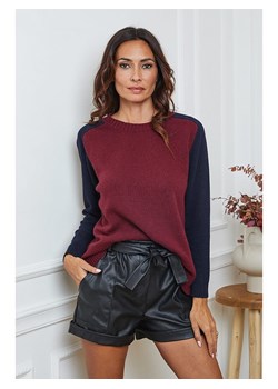 So Cachemire Sweter &quot;Kaleis&quot; w kolorze granatowo-bordowym ze sklepu Limango Polska w kategorii Swetry damskie - zdjęcie 187800570