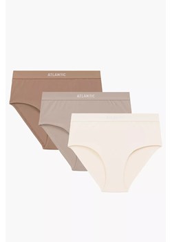 Atlantic 3CLP-009B 3-pack figi wysokie, bawełniane ecru/beżowy/ciemnobeżowy ze sklepu kontri.pl w kategorii Majtki damskie - zdjęcie 187802443