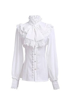 Damska koszula w gotyckim stylu - Biały S ze sklepu Intimica.pl w kategorii Koszule damskie - zdjęcie 187802954