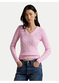 Polo Ralph Lauren Sweter 211971870006 Różowy Slim Fit ze sklepu MODIVO w kategorii Swetry damskie - zdjęcie 187803072