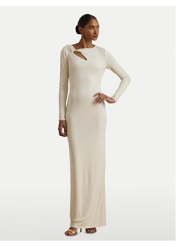 LAUREN RALPH LAUREN Sukienka wieczorowa 253P03589002 Écru Slim Fit ze sklepu MODIVO w kategorii Sukienki - zdjęcie 187803090